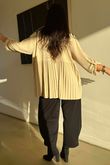 Suki Pleat Smock Blouse Stone /7=